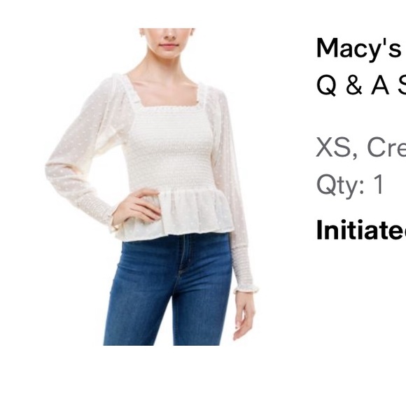 Macy’s Peplum-Hem Top White BRAND NEW - Picture 3 of 3